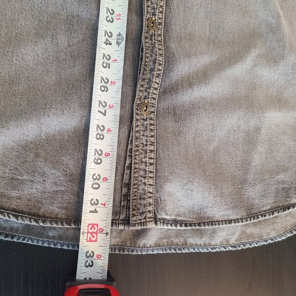 Lazer Charcoal Chambray Lightweight Denim Shirt NEW Mens Lg Western Streetwear - Picture 6 of 8